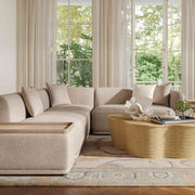 Sylvie 4-Piece Cream Performance Boucle Chaise Sectional
