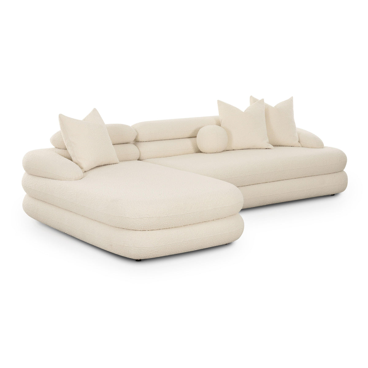 Lulu 2-Piece Cream Performance Boucle L-Shaped Sectional
