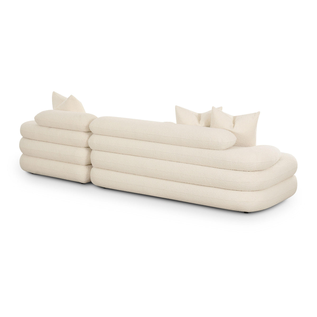 Lulu 2-Piece Cream Performance Boucle L-Shaped Sectional