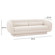 Simone 96" Cream Performance Boucle Sofa