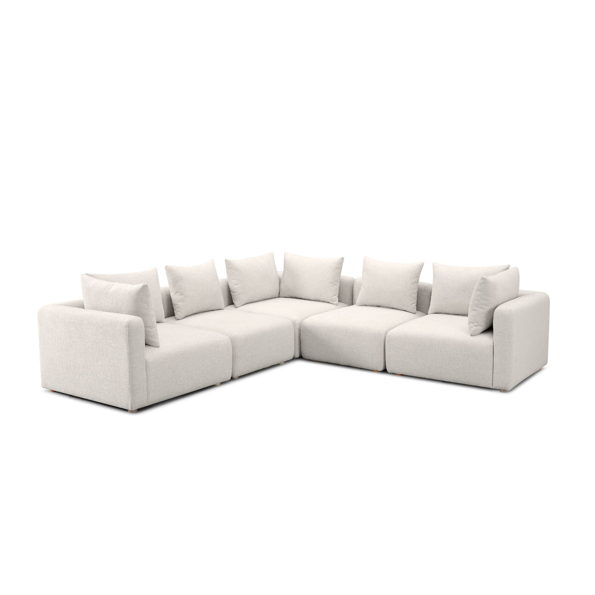Hangover 5-Piece Contract-Grade Textured Fabric Modular L-Sectional