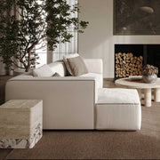 Tristine 2-Piece Cream Contract-Grade Linen L-Shaped Sectional