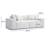Mindy 84" Performance Chenille Basketweave Modular Loveseat