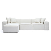 Mindy 4-Piece Performance Chenille Basketweave Modular Sectional