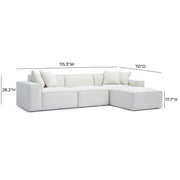 Mindy 4-Piece Performance Chenille Basketweave Modular Sectional
