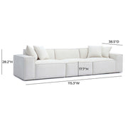 Mindy 115" Performance Chenille Basketweave Modular Sofa