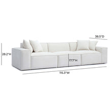 Mindy 115" Performance Chenille Basketweave Modular Sofa