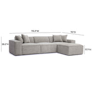 Mindy 4-Piece Performance Chenille Basketweave Modular Sectional
