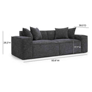 Mindy 84" Performance Chenille Basketweave Modular Loveseat