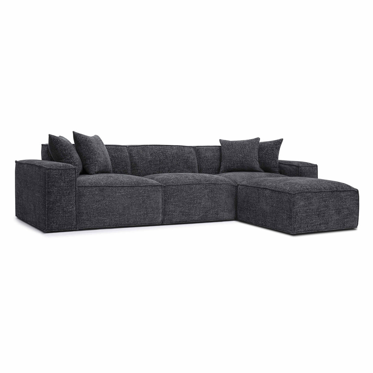 Mindy 4-Piece Performance Chenille Basketweave Modular Sectional