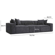 Mindy 115" Performance Chenille Basketweave Modular Sofa