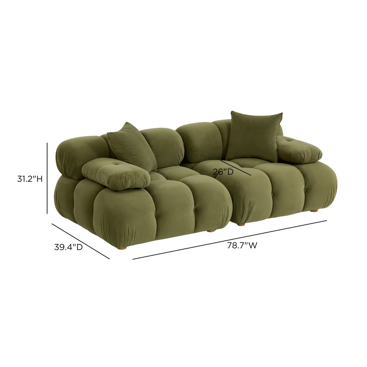 Calliope 79" Modular Loveseat