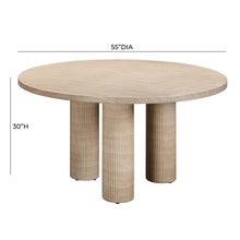 Patti 55" Textured Faux Travertine Indoor / Outdoor Round Dining Table
