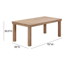 Cassie Natural Outdoor Rectangular Dining Table (75"-108")