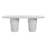 Margot 83" Light Grey Faux Plaster Indoor/Outdoor Concrete Oval Dining Table