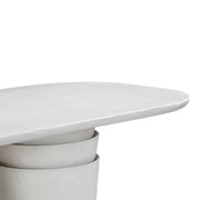 Margot 83" Light Grey Faux Plaster Indoor/Outdoor Concrete Oval Dining Table