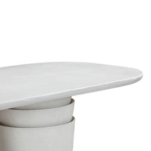 Margot 83" Light Grey Faux Plaster Indoor/Outdoor Concrete Oval Dining Table