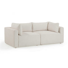 Hangover 81" Cream Performance Fabric Outdoor Modular Loveseat