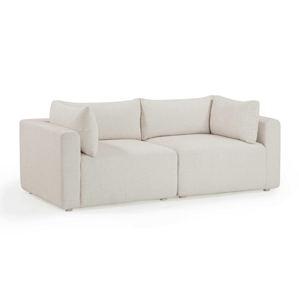 Hangover 81" Cream Performance Fabric Outdoor Modular Loveseat