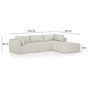 Hangover 4-Piece Cream Performance Fabric Outdoor Modular Sectional