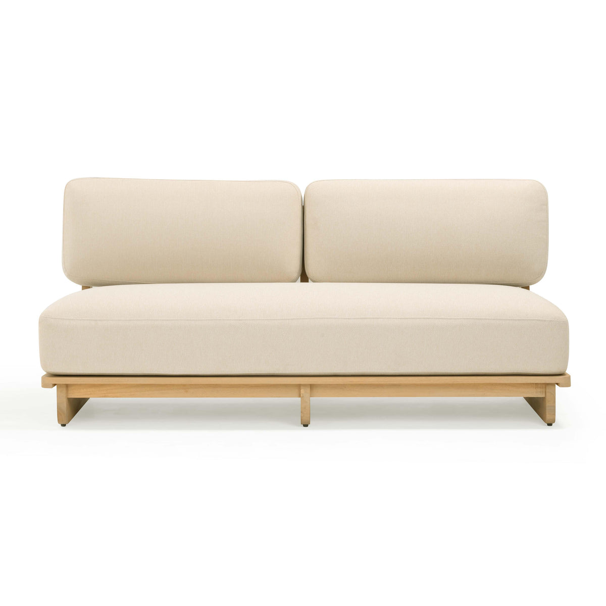 Reavan 67" Cream Performance Fabric Outdoor Lounge Sofa
