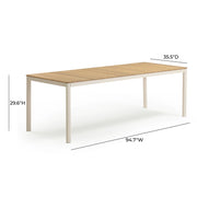 Sardinia 95" Light Teak Outdoor Rectangular Dining Table