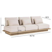 Mora Cream Outdoor Sofa (65"-96")