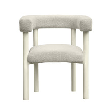 Jackie Cream Textured Contract-Grade Fabric Outdoor Dining Chair