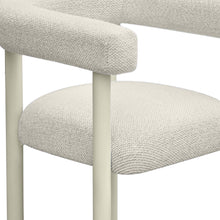 Jackie Cream Textured Contract-Grade Fabric Outdoor Dining Chair