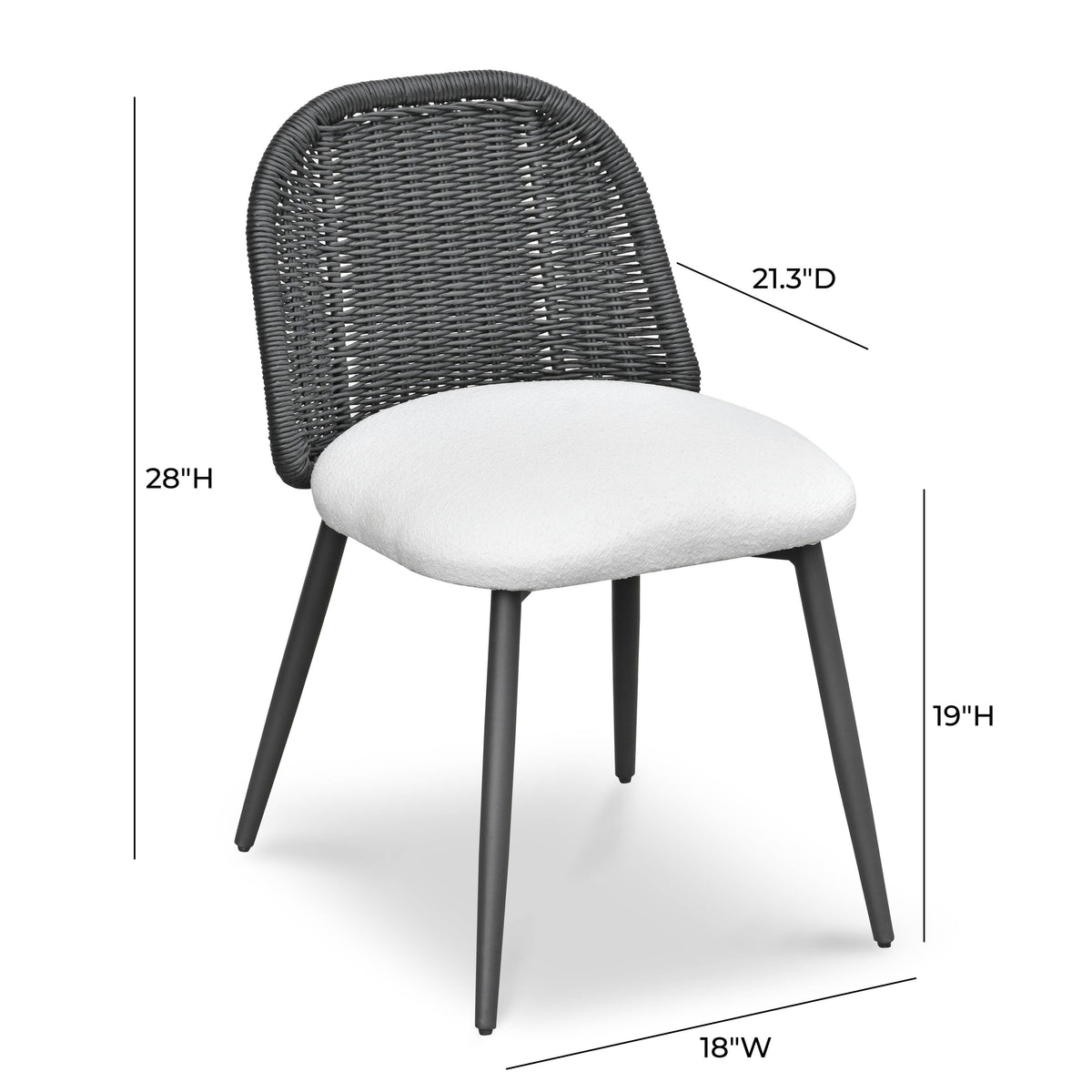 Alexa Rattan Performance Fabric Dining Chair
