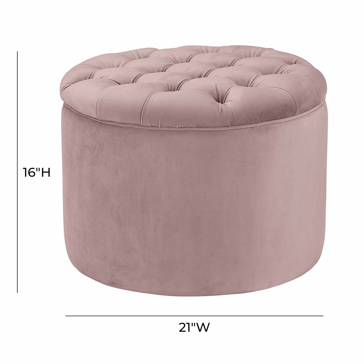 Queen Performance Velvet Round Storage Ottoman