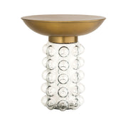 Bubble Glass and Brass Side Table