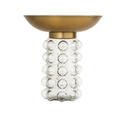 Bubble Glass and Brass Side Table