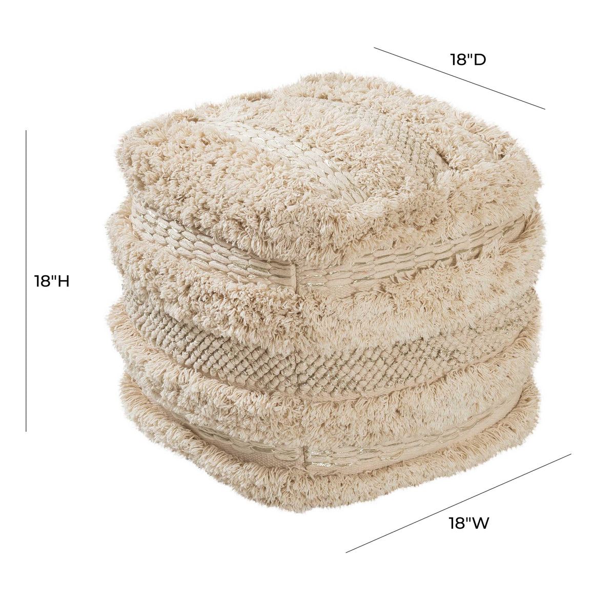 Yorba Beige Cotton Pouf