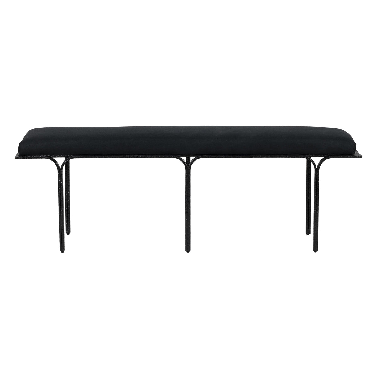 Bryn 59" Black Linen Bench