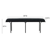 Bryn 59" Black Linen Bench