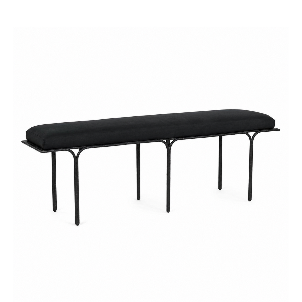 Bryn 59" Black Linen Bench
