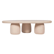 Rahul 59" Cream Lightweight Faux Stone Coffee Table