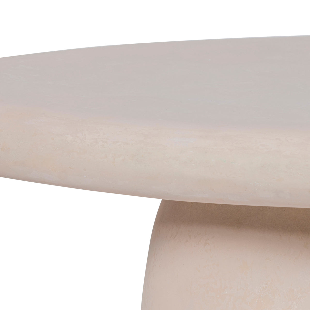 Rahul 59" Cream Lightweight Faux Stone Coffee Table