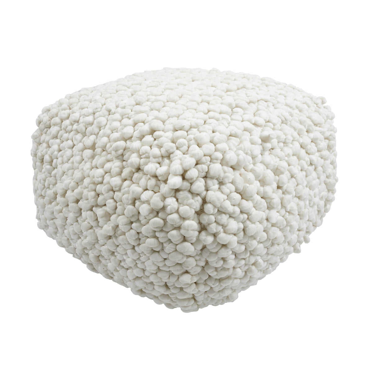 Cathy Cream Woven Pouf