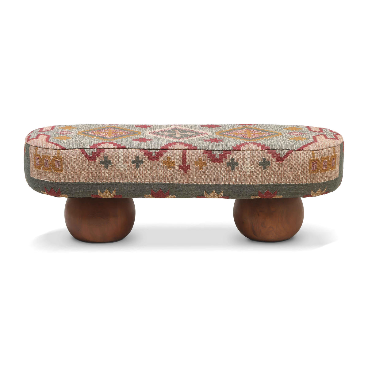 Rizi 53" Textured Wool Upholstered Bench