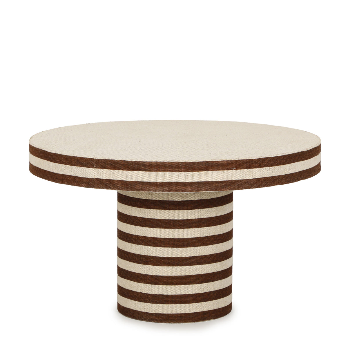 Lyra 30" Natural Striped Cotton Jute Contract-Grade Coffee Table
