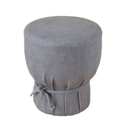 Elsie Grey Linen Upholstered Pouf