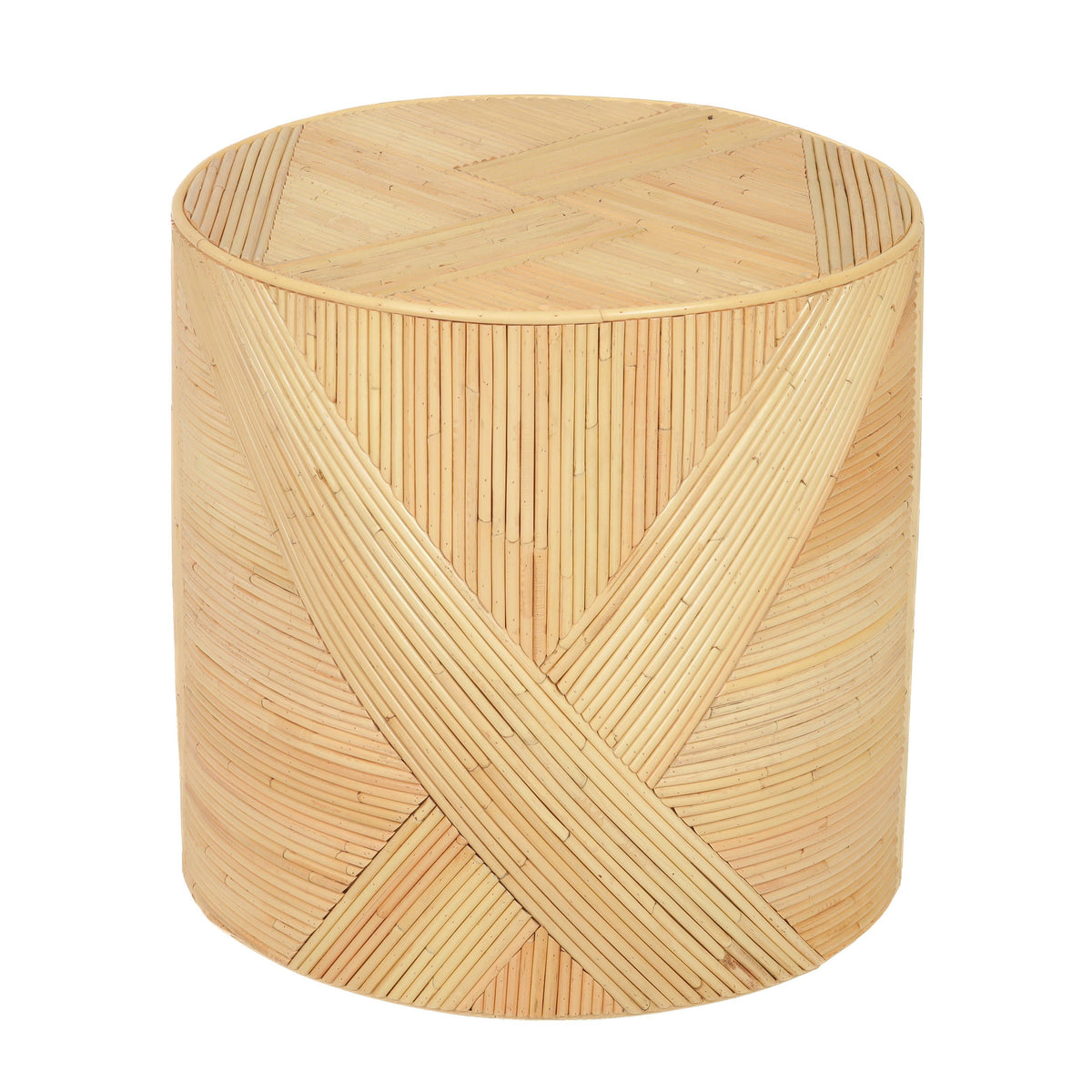 Matea Natural Rattan Cross Side Table