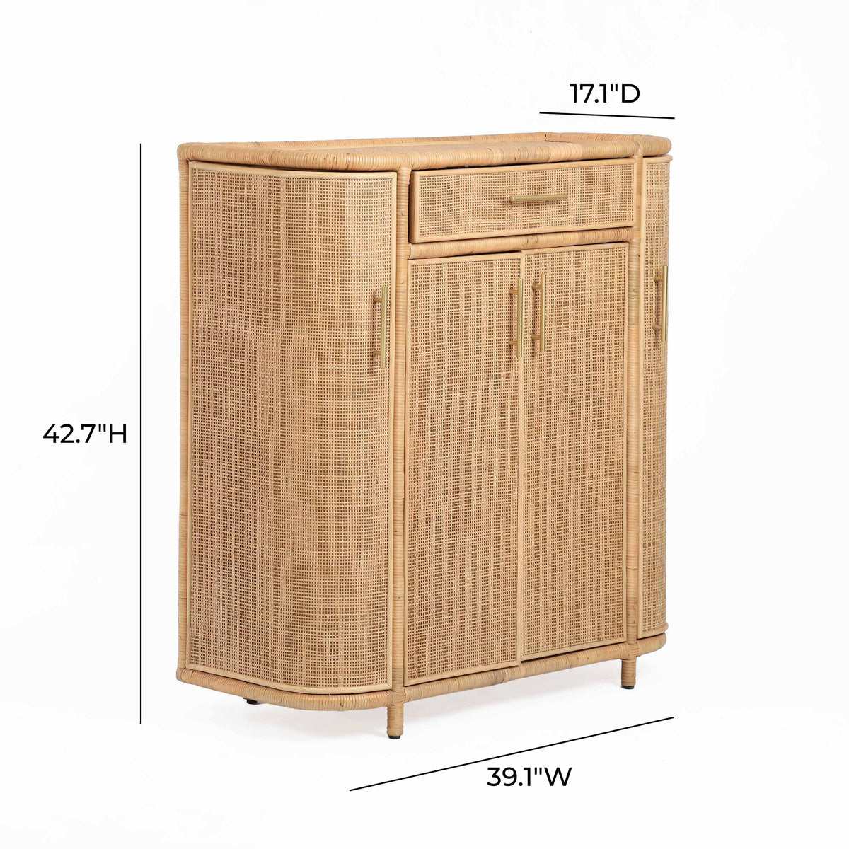 Tarot Natural Rattan Bar Cabinet