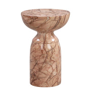 Rue Faux Marble Indoor / Outdoor Round Side Table