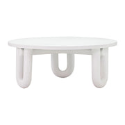 Tildy 39" White Concrete Indoor / Outdoor Round Coffee Table