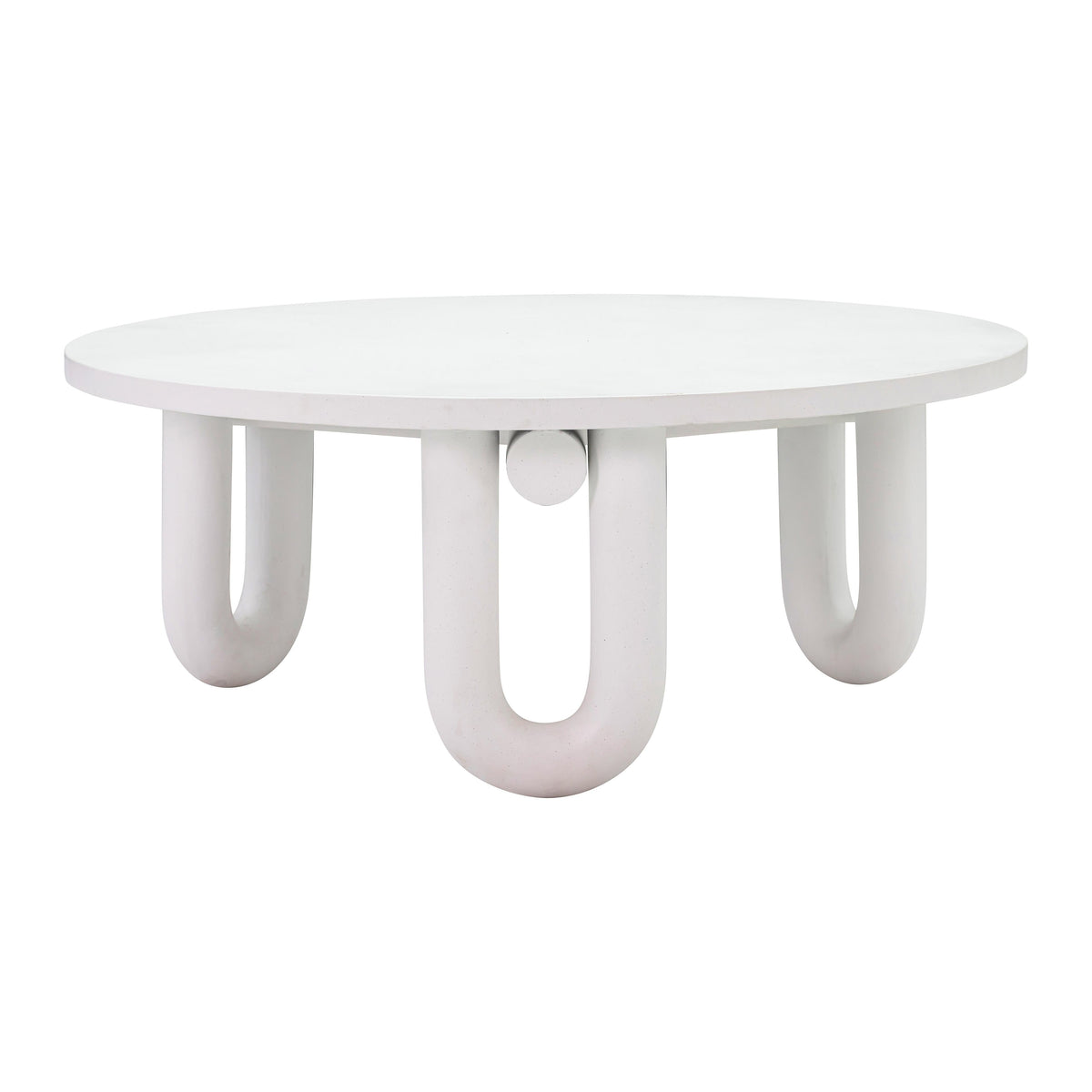 Tildy 39" White Concrete Indoor / Outdoor Round Coffee Table