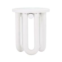 Tildy White Concrete Indoor / Outdoor Round Side Table
