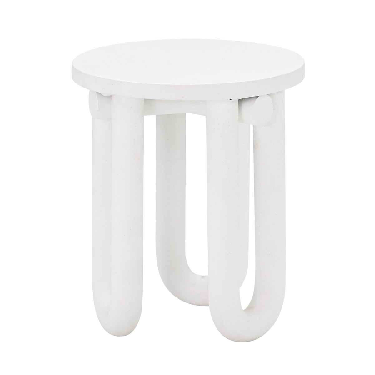 Tildy White Concrete Indoor / Outdoor Round Side Table